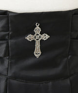 【予約　12/19発送】十字架レザーベルトプリーツスカート