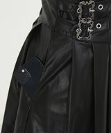 【予約　12/19発送】十字架レザーベルトプリーツスカート