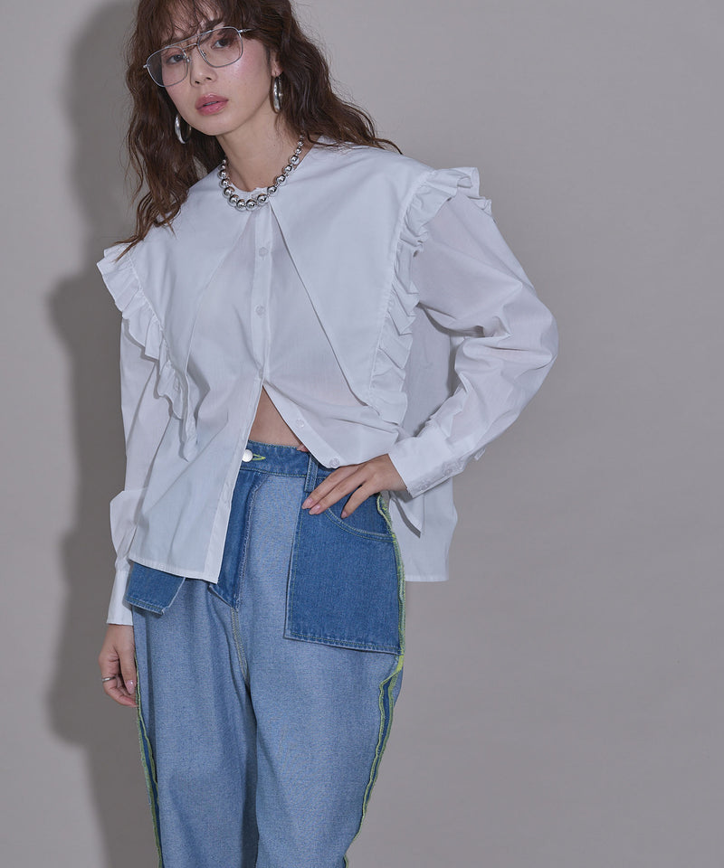 実夢さま専用 ブラウス まとめ買い対象】マルチウェイフリルカラーブラウス – レディース