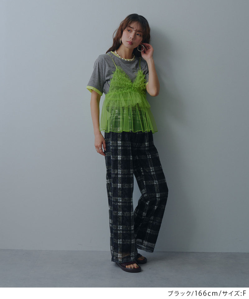 シアーチェック柄レースパンツ – レディースファッション通販の夢展望