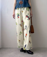 フルーツ柄イージーパンツ