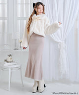 フェイクファーティペット付きショートコート【大きいサイズ有り】