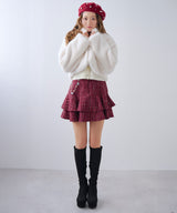 フェイクファーティペット付きショートコート【大きいサイズ有り】