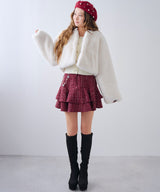 フェイクファーティペット付きショートコート【大きいサイズ有り】