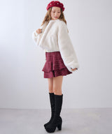 フェイクファーティペット付きショートコート【大きいサイズ有り】