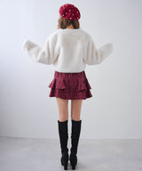 フェイクファーティペット付きショートコート【大きいサイズ有り】