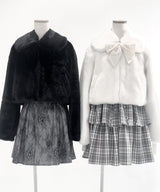 フェイクファーティペット付きショートコート【大きいサイズ有り】