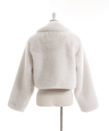 【予約　11/28発送】フェイクファーティペット付きショートコート【大きいサイズ有り】