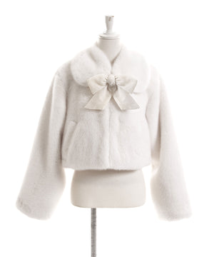 フェイクファーティペット付きショートコート