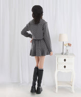 丸襟ドットセットアップ【大きいサイズ有り】