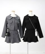 丸襟ドットセットアップ【大きいサイズ有り】