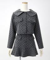 丸襟ドットセットアップ【大きいサイズ有り】