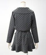 丸襟ドットセットアップ【大きいサイズ有り】