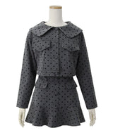 丸襟ドットセットアップ【大きいサイズ有り】