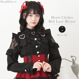 【予約　02/16発送】キラキラハートチョーカーベルトレースブラウス