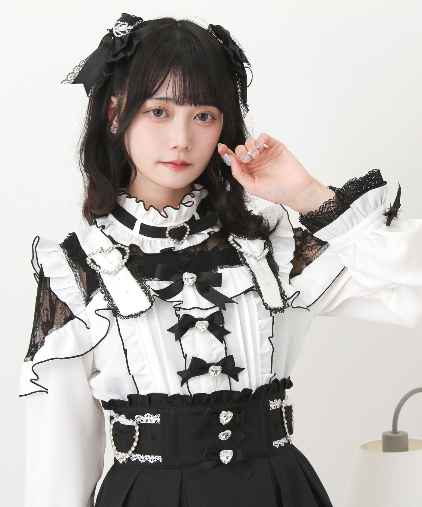 ブラ・ベルト・チョーカーの3点セット＋スカート フェイクレザーダブルベルトティアードスカパン（ミニスカート｜黒