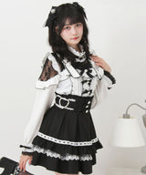 【予約　02/16発送】キラキラハートチョーカーベルトレースブラウス