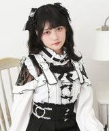 【予約　02/16発送】キラキラハートチョーカーベルトレースブラウス