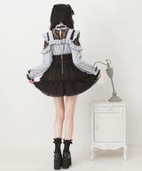 【予約　02/16発送】キラキラハートチョーカーベルトレースブラウス