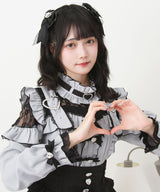 【予約　02/16発送】キラキラハートチョーカーベルトレースブラウス