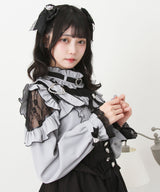 【予約　02/16発送】キラキラハートチョーカーベルトレースブラウス