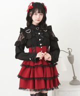 【予約　02/16発送】キラキラハートチョーカーベルトレースブラウス