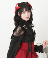 【予約　02/16発送】キラキラハートチョーカーベルトレースブラウス