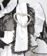 【予約　02/16発送】キラキラハートチョーカーベルトレースブラウス