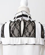 【予約　02/16発送】キラキラハートチョーカーベルトレースブラウス