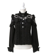 【予約　02/16発送】キラキラハートチョーカーベルトレースブラウス