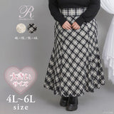 【予約　12/24発送】【4L-6L】ラメツイードチェックマーメイドスカート