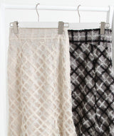 【予約　12/24発送】【4L-6L】ラメツイードチェックマーメイドスカート