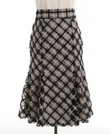 【予約　12/24発送】【4L-6L】ラメツイードチェックマーメイドスカート