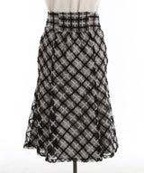 【予約　12/24発送】【4L-6L】ラメツイードチェックマーメイドスカート