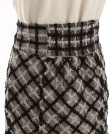 【予約　12/24発送】【4L-6L】ラメツイードチェックマーメイドスカート