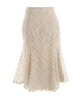 【予約　12/24発送】【4L-6L】ラメツイードチェックマーメイドスカート