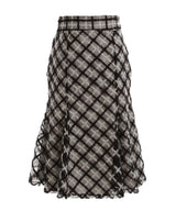 【予約　12/24発送】【4L-6L】ラメツイードチェックマーメイドスカート