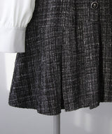 丸襟ブラウスドッキングツイードワンピース【大きいサイズ有り】