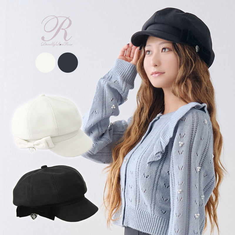 予約 12/19発送】オリジナルハートチャーム付きリボンキャスケット