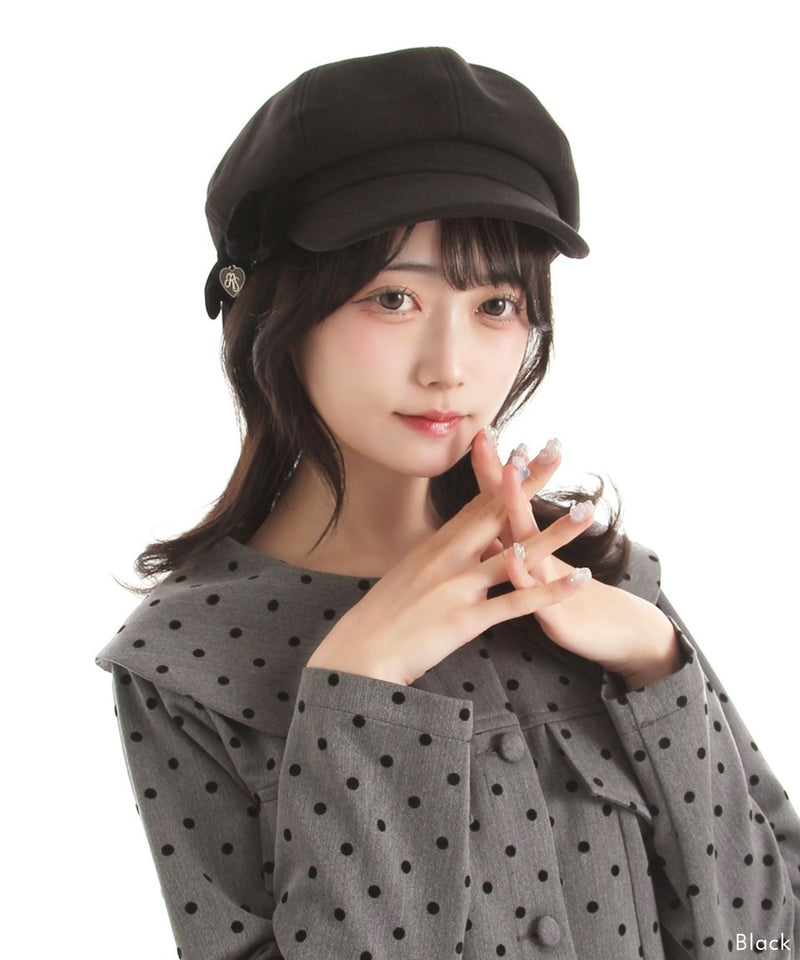 オリジナルハートチャーム付きリボンキャスケット – レディース
