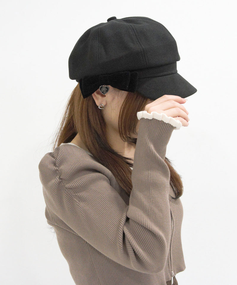 オリジナルハートチャーム付きリボンキャスケット – レディース