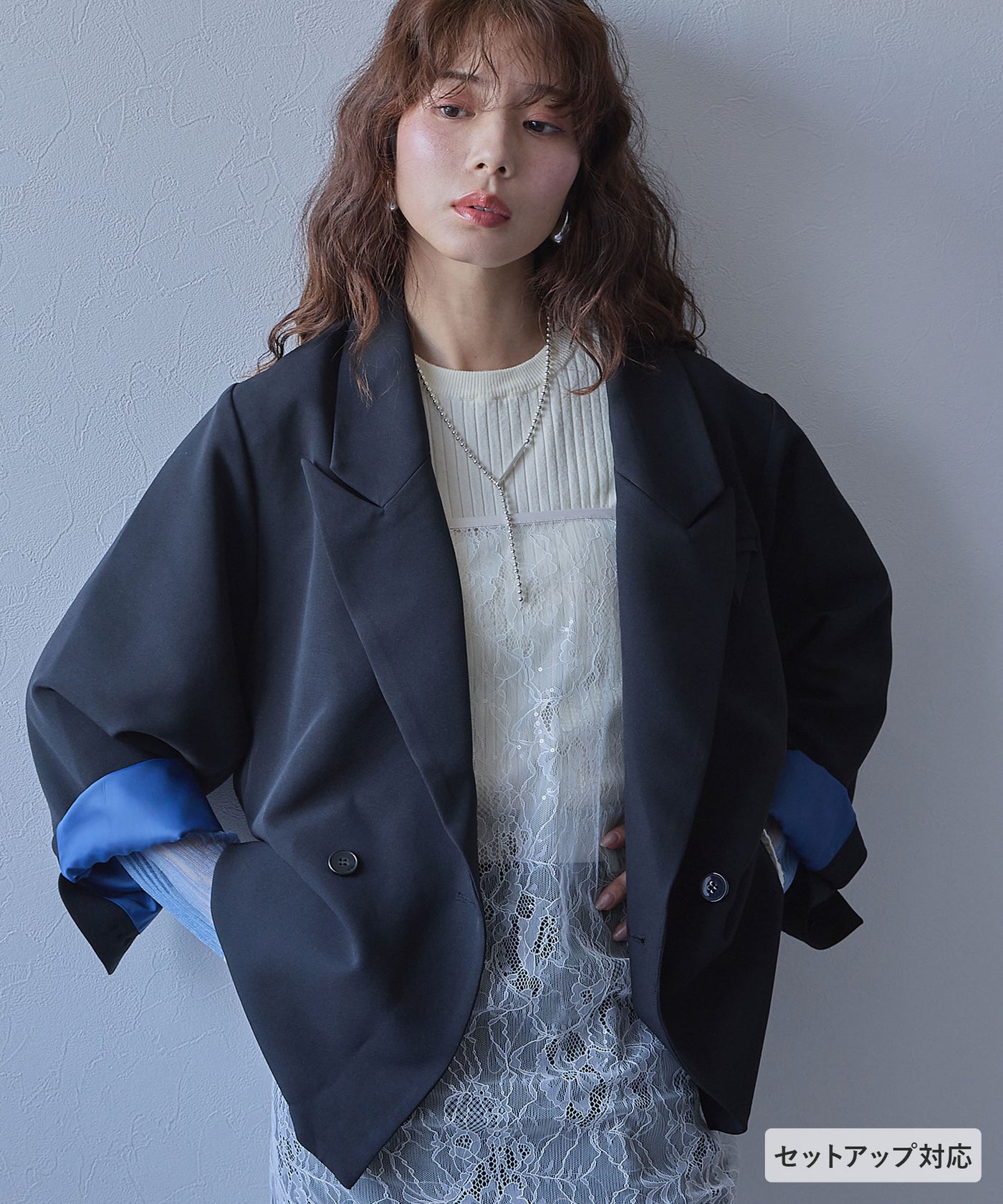 woman様オーダー６着 ダブルボタンオーバーサイズジャケット【セットアップ対応