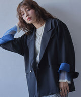 【予約　01/26発送】ダブルボタンオーバーサイズジャケット【セットアップ対応】