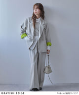 【予約　01/26発送】ダブルボタンオーバーサイズジャケット【セットアップ対応】