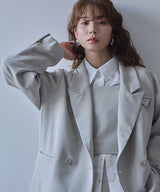 【予約　01/26発送】ダブルボタンオーバーサイズジャケット【セットアップ対応】