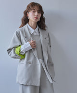 【予約　01/26発送】ダブルボタンオーバーサイズジャケット【セットアップ対応】