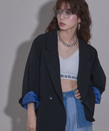 【予約　01/26発送】ダブルボタンオーバーサイズジャケット【セットアップ対応】