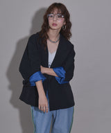 【予約　01/26発送】ダブルボタンオーバーサイズジャケット【セットアップ対応】