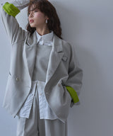 【予約　01/26発送】ダブルボタンオーバーサイズジャケット【セットアップ対応】