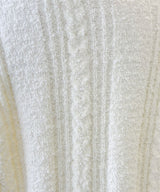 サブカル地雷系ダメージ風ゆるだぼ英字ロゴ長袖ニットトップス